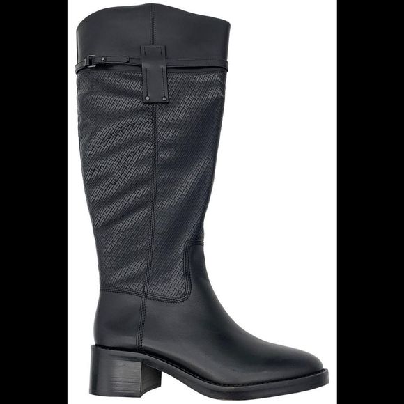 Franco Sarto Women's Colt Leather Wide Calf Tall Shaft Boot Black - Medium - Picture 1 of 2
